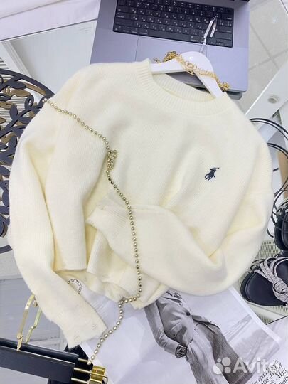 Вязанный свитер ralph lauren рваный