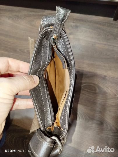 Барсетка кожаная мужская через плечо