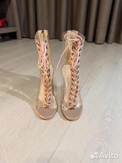 Босоножки женские 36 размера прозрачные на каблуке