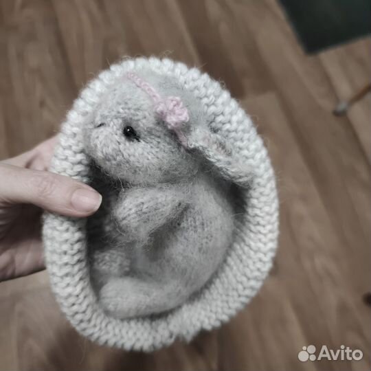 Игрушка зайчик сонный ручная работа