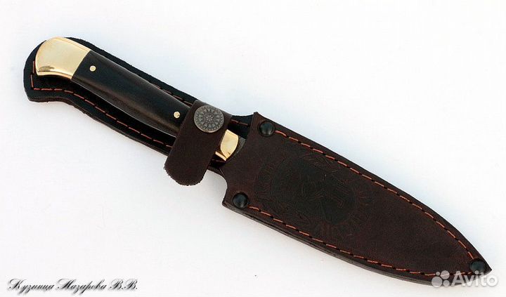 Нож Шеф-Повар №8 Х12мф черный граб латунь