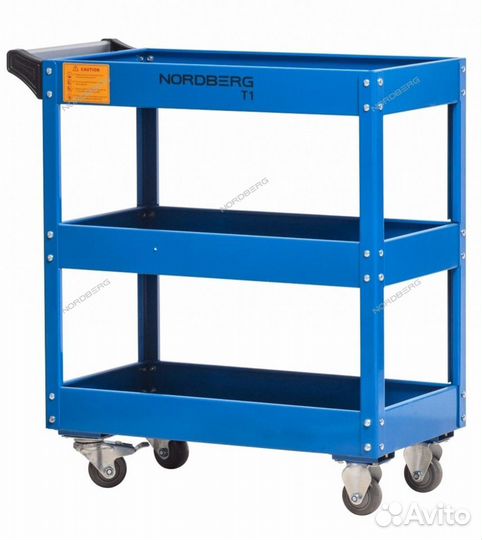 Тележка инструментальная nordberg, 3 полки