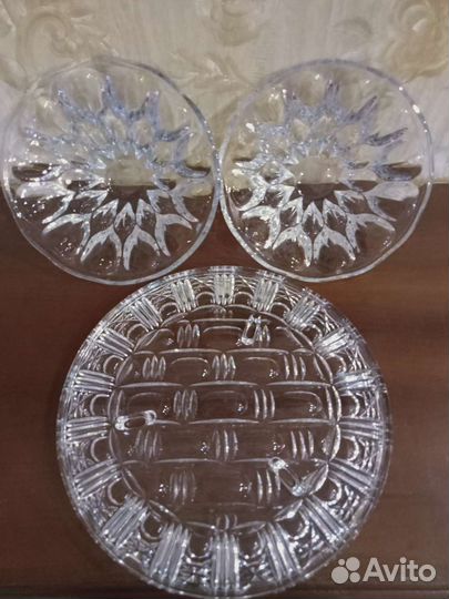 Винтажный хрусталь ваза лзхс, блюдо 