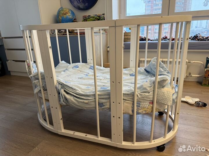 Детская кроватка трансформер круглая