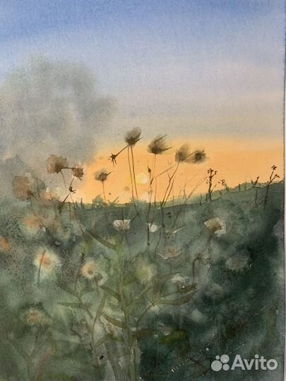 Картина акварель пейзаж