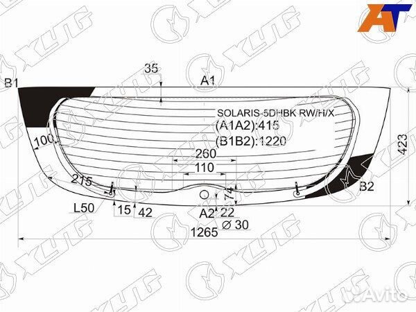 Стекло заднее hyundai accent