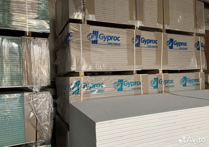 Гипсокартонные листы Гипрок (гипсокартон Gyproc)