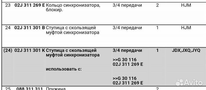 Муфта 3-4 передачи МКПП 02S MQ250 02J311301K