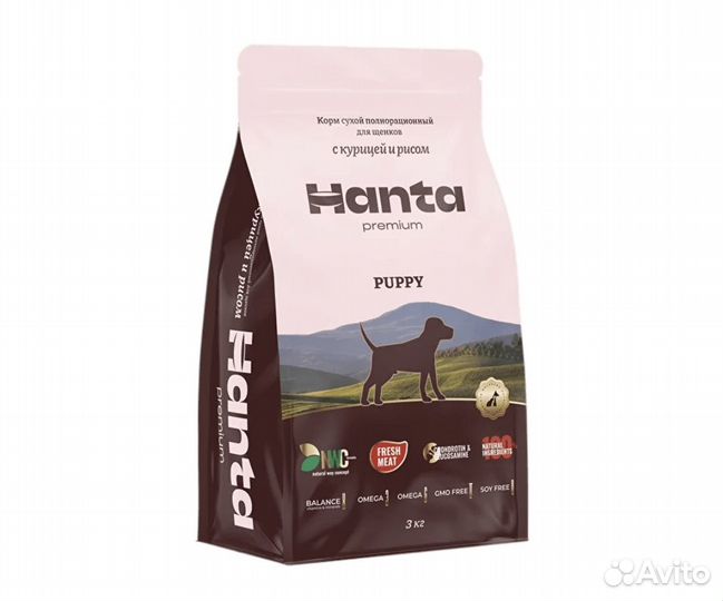 Hanta корм для щенков курица и рис