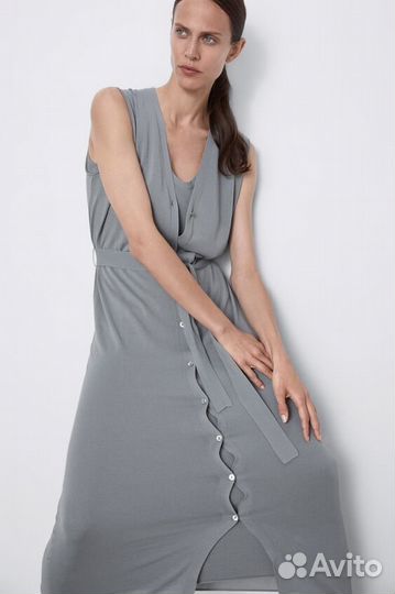 Платье Zara длинное серое оригинал