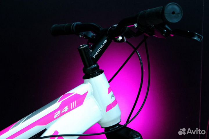 Велосипед подростковый 24 черный розовый
