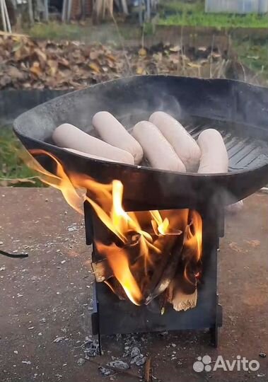 Печь щепочница походная разборная