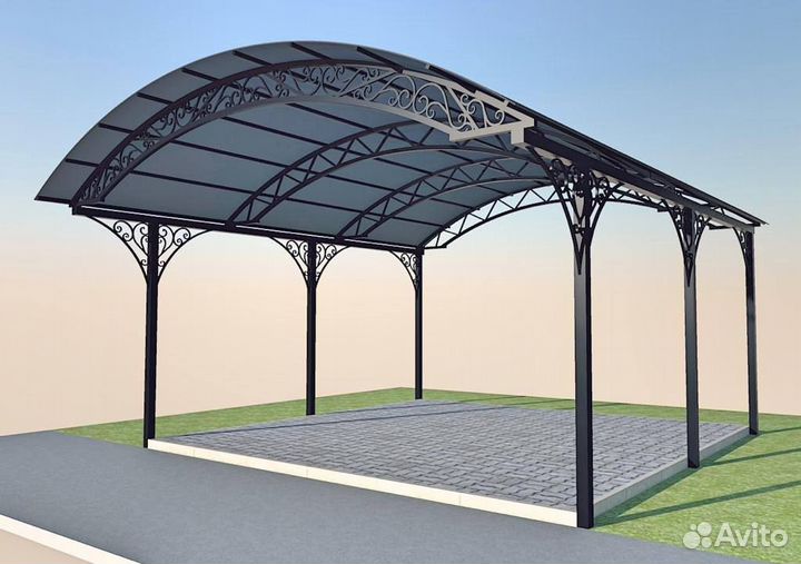 Навес под авто / навес с мягкой кровлей