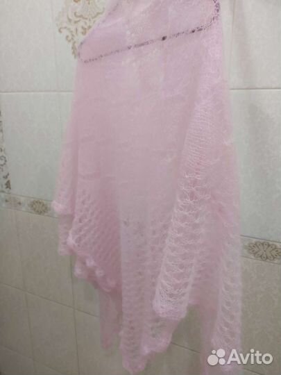 Ажурная шаль паутинка, новая, 140*140, кид-мохер