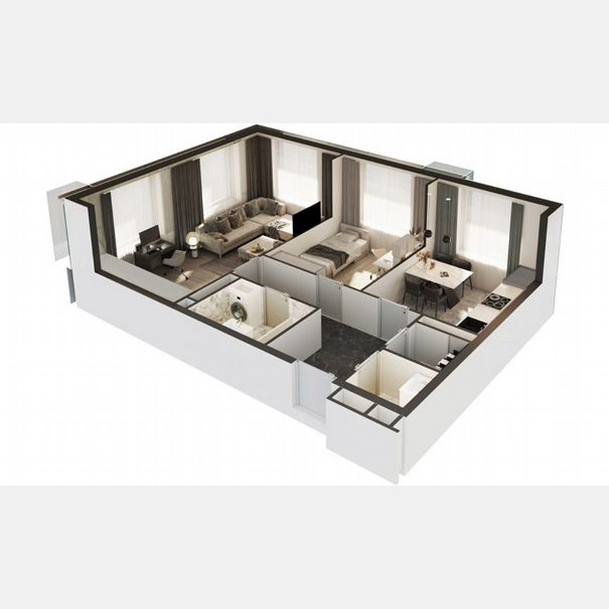 2-к. апартаменты, 56,2 м², 9/30 эт.