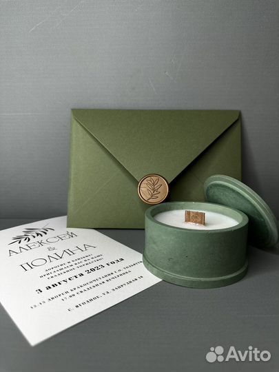 Свечи восковые в гипсе, ручной работы