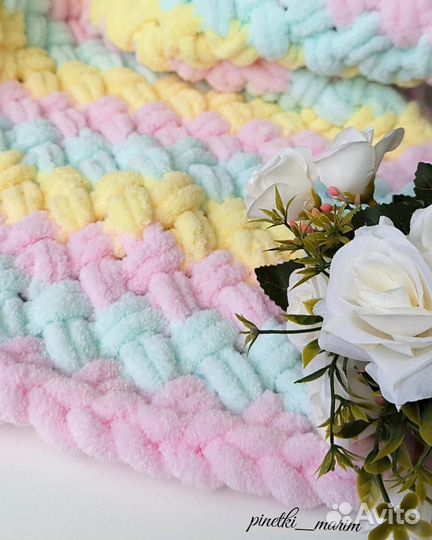 Плед детский вязаный ручная работа