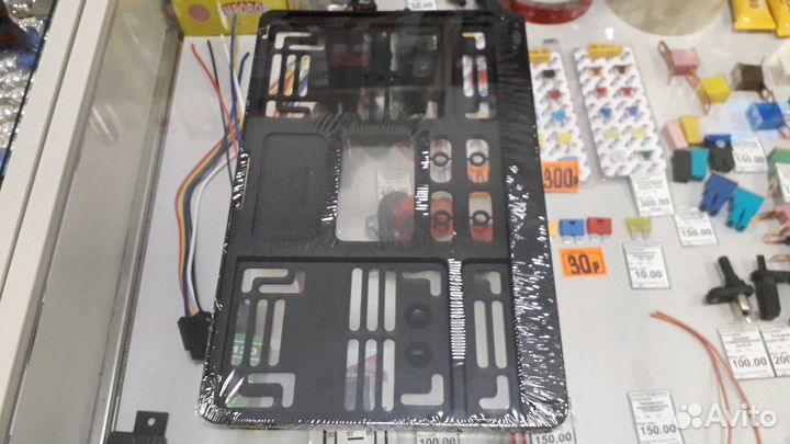 Рамка госномера квадратная чёрная, 290х170мм