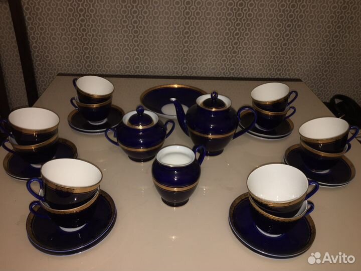 Сервиз СССР лфз кобальт 12 персон