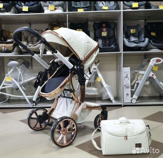 Коляска 2 в 1 Люкс мам 608 кожа
