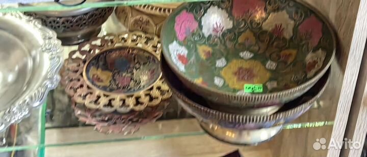 Посуда, подсвечники, ваза, подстаканники и другое