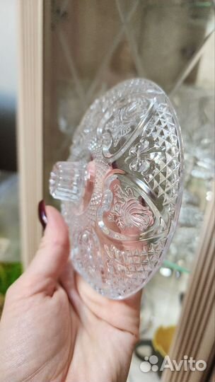 Крышка для сахарницы хрустальная