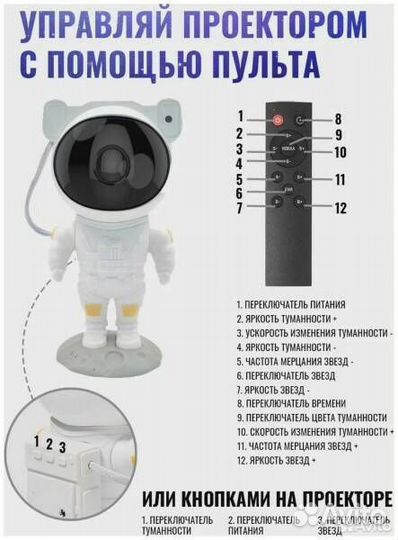 Ночник звёздное небо космонавт