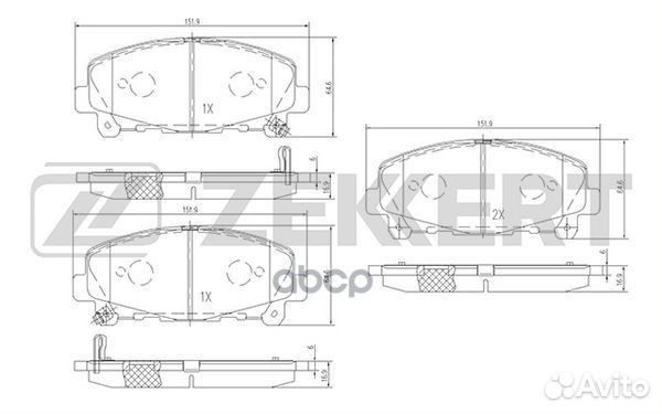 Колодки торм. диск. передн. Honda Accord viii 0