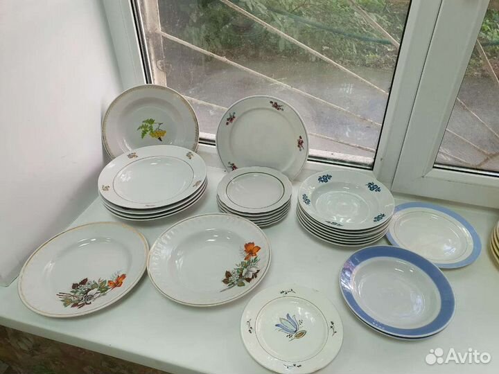 Тарелки Блюдца Дулево зик Песочное