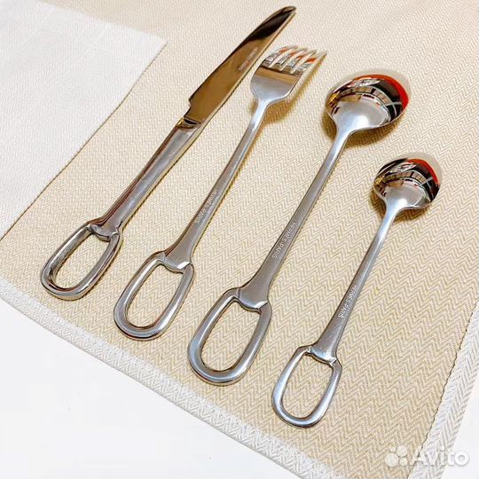 Hermes Набор столовых приборов серебро