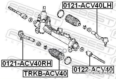 Наконечник рулевой 0121ACV40LH Febest