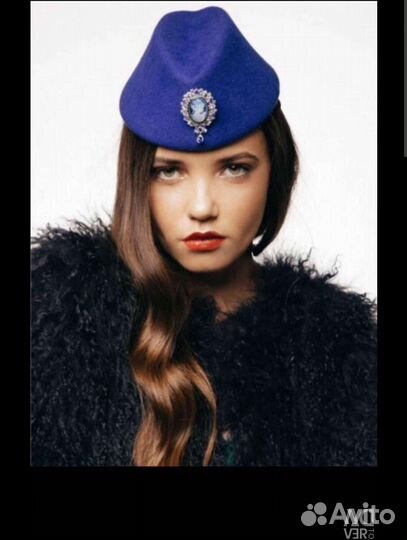 Шляпка стильная, шляпа фетровая, пилотка