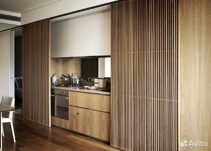 Реечные перегородки. Перегородки с рейками