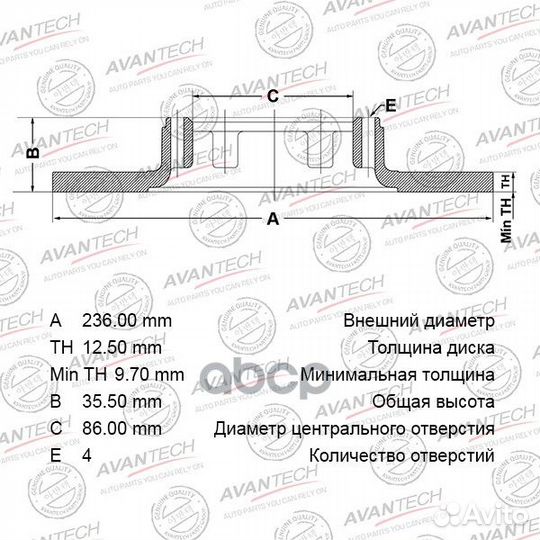 Диск тормозной BR2502S avantech