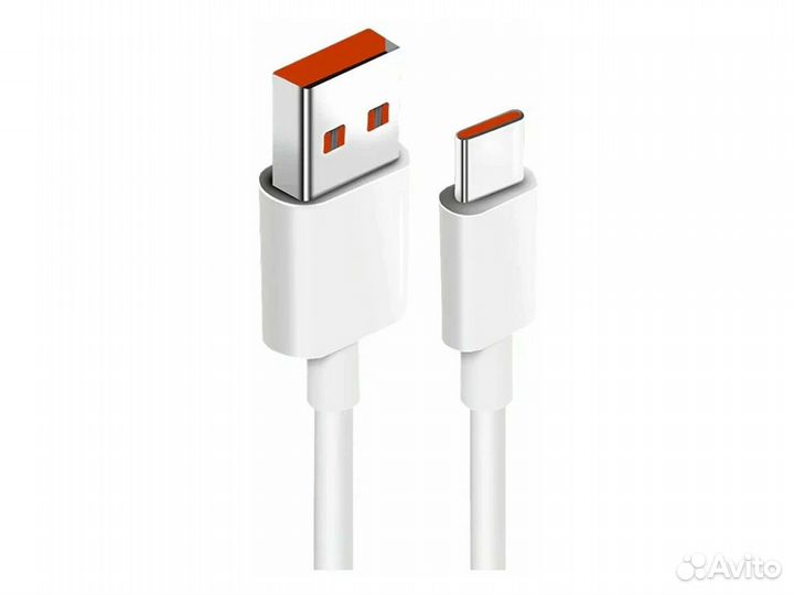 Кабель Xiaomi USB-A - Type-C 1м 6A Белый