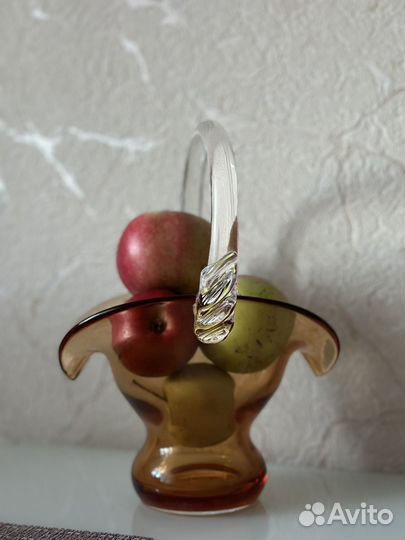 Ваза фруктовница конфетница СССР цветное стекло