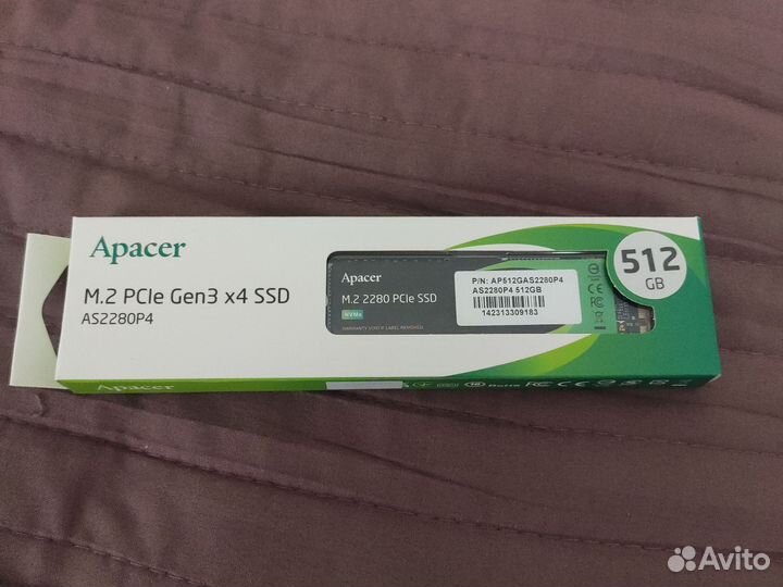Новый m2 nvme ssd 512 apacer