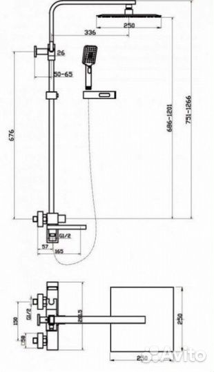 Душевая стойка BelBagno Luce LUC-vscm-CRM