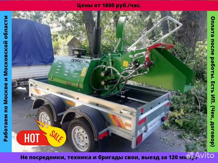 Измельчитель веток, дробилка, аренда. Все включено
