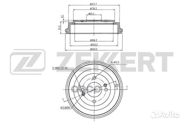 Барабан торм. зад. Hyundai Accent III 05- i10