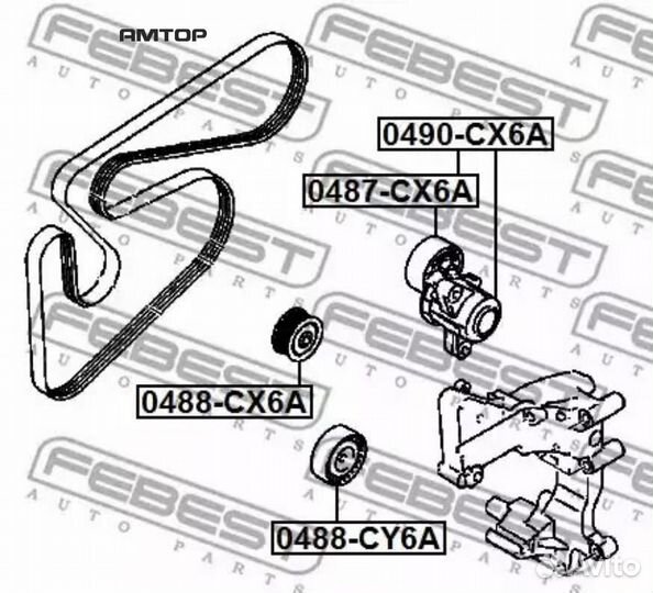 Febest 0488CY6A 0488CY6A febest ролик обводной