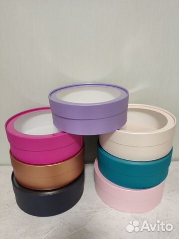 Коробка подарочная (шляпная) круглая с окном