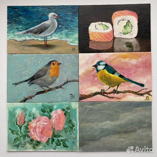 Миникартины маслом авторские