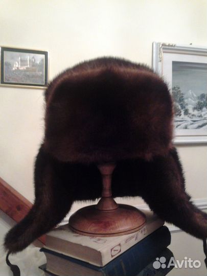 Шапка цельная норка+мохеровый шарф