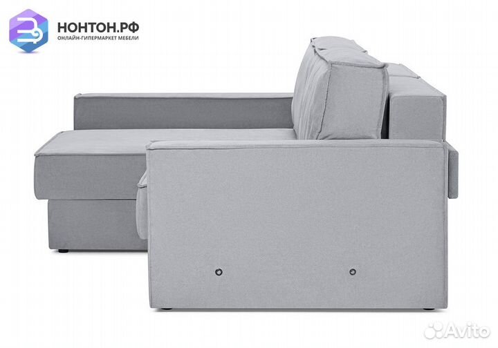 Диван угловой еврокнижка двухместный Тревис серый