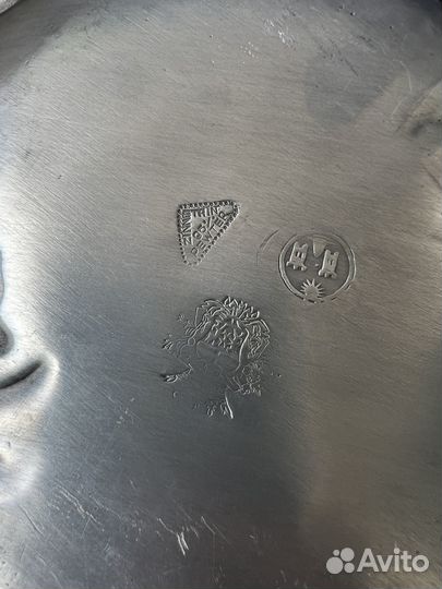 Тарелка блюдо оловянная