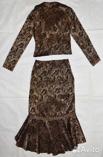 Коричневый женский вечерний костюм 44/46