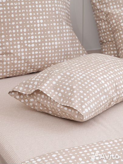 Постельное белье Мэрит беж Хлопковый Край 1.5сп