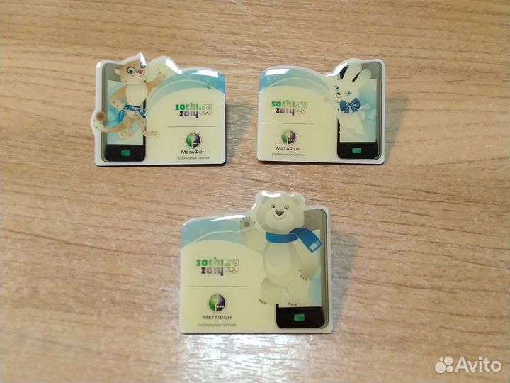 Значки с животными-символами олимпиады 2014