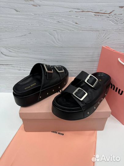 Сандали На Платформе /Шлепки Miu Miu Размеры 36-40